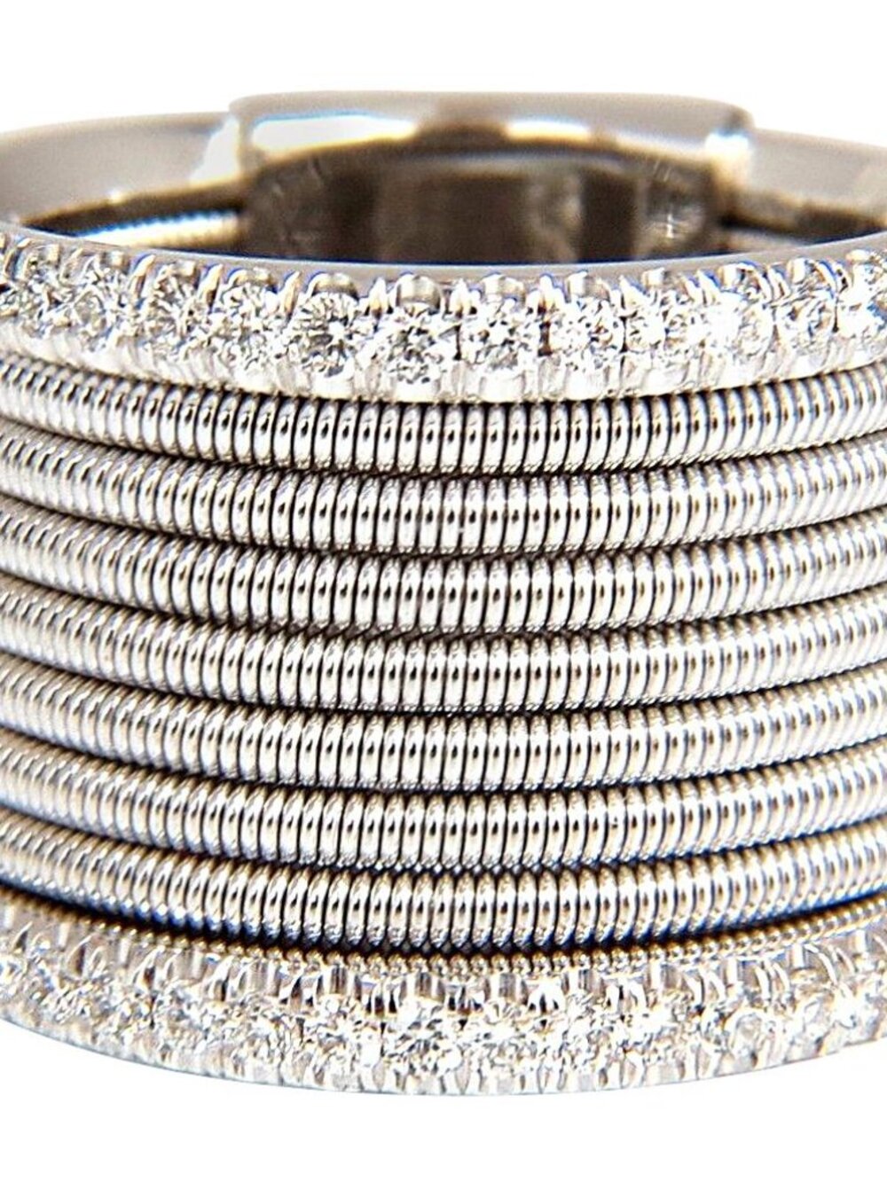 .50ct natural round bead set diamonds wide band 18kt coil wrap*